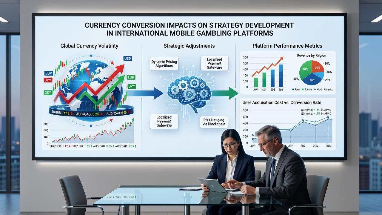 Analytics dashboard showing regional currency conversion impacts on poker tournament participation and strategy metrics