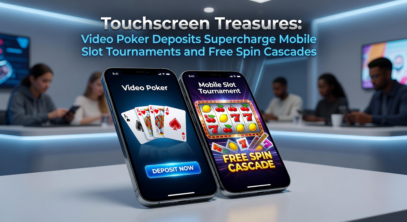 Dynamic cascade of free spins on a mobile slot screen fueled by video poker deposit bonus